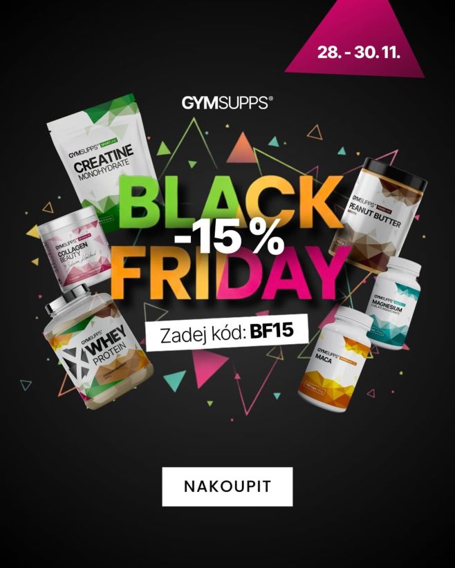 ⏰ BLACK FRIDAY slevy jen do 30. 11.! Tohle je tvoje šance‼️ Neprošvihni největší slevy roku na GYMSUPPS! 🎯 Akce platí od...